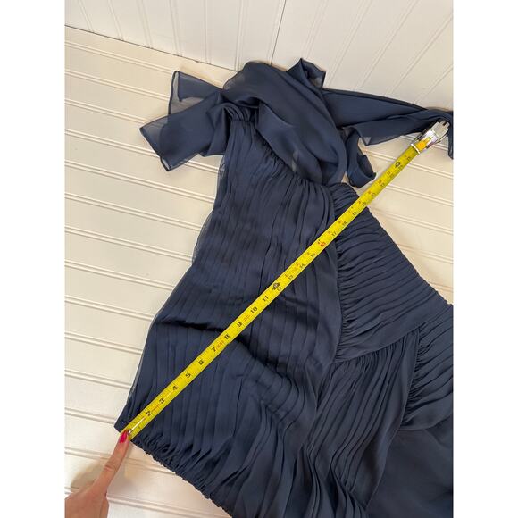 Jade by Jasmine Black Ruffle One Shoulder Maxi Dress Holiday Wedding Size 16 - Picture 3 of 6